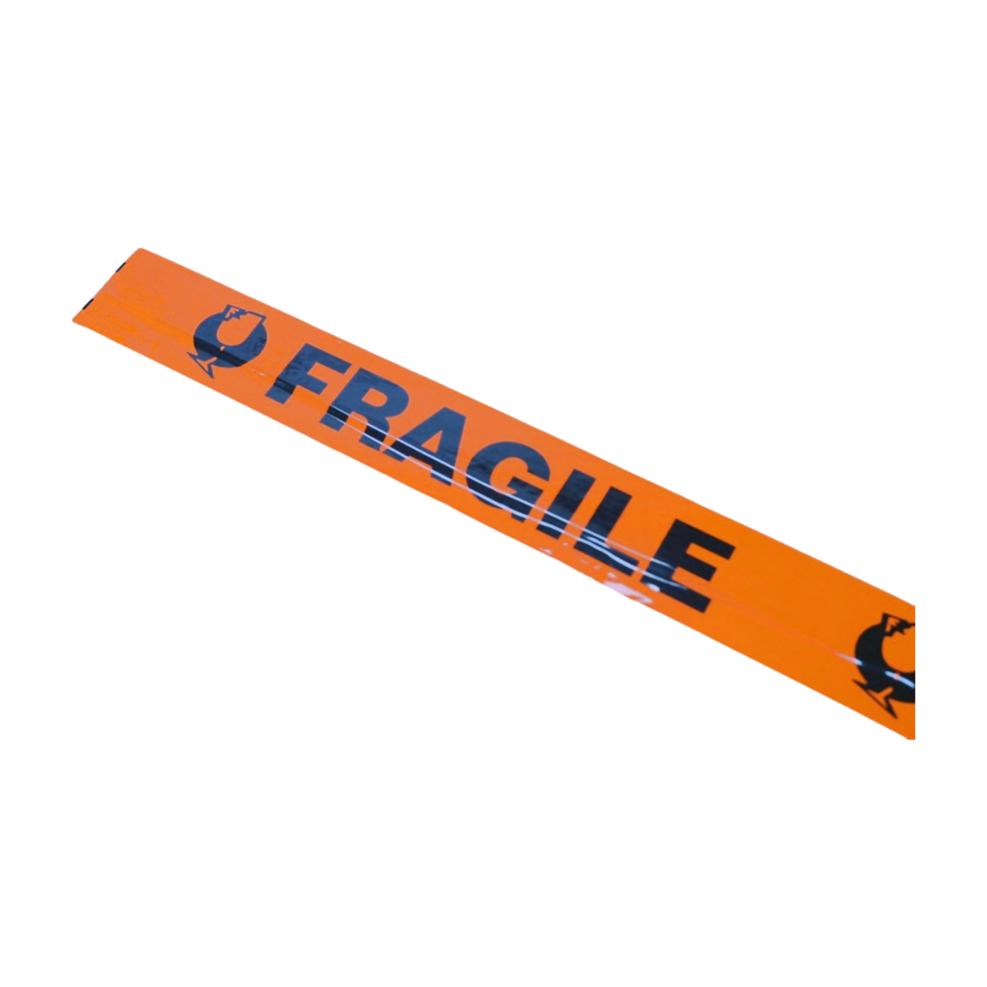 48MM x 66M FRAGILE TAPE: BLACK ON ORANGE - PER ROLL