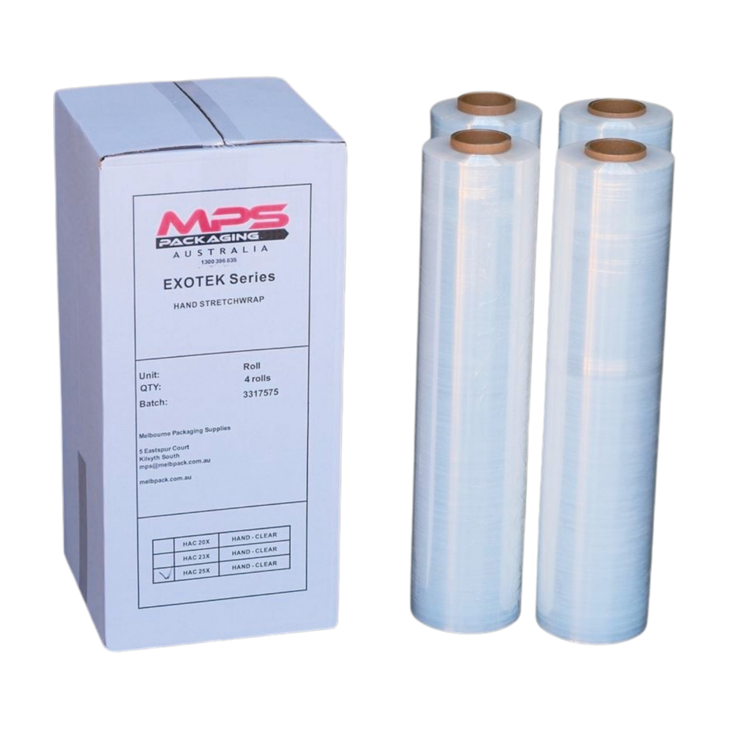 500MM X 403M X20UM EXOTEK CLEAR CAST HAND STRETCHWRAP - ROLL