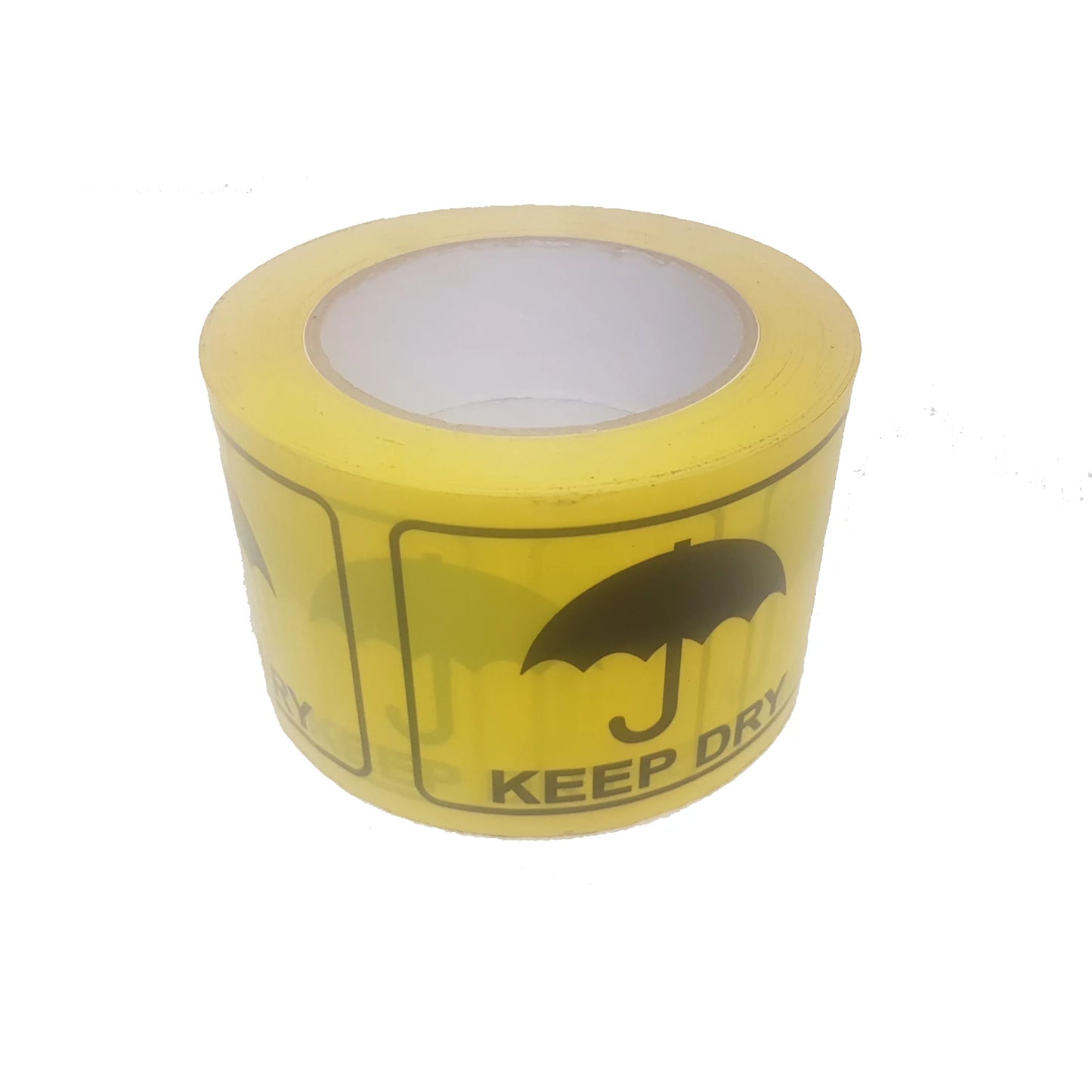 BLK ON YELLOW ‘KEEP DRY’ RIP A LABELS 72MM X 100MM - ROLL 500