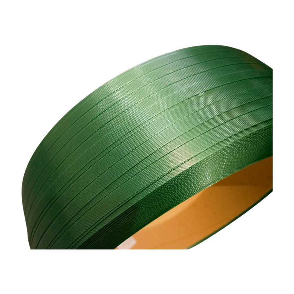 19MM x 1M x 850M GREEN EMBOSSED PET STRAPPING