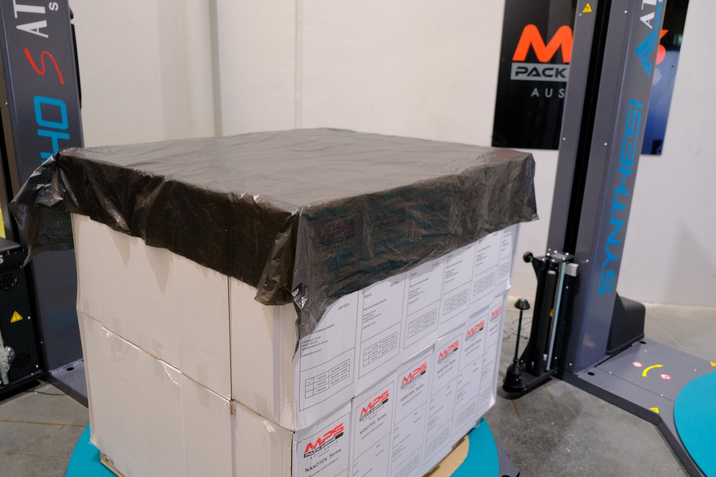 1680MM X 1680MM X 20UM PALLET CAPS (BLACK) - 250 PER ROLL