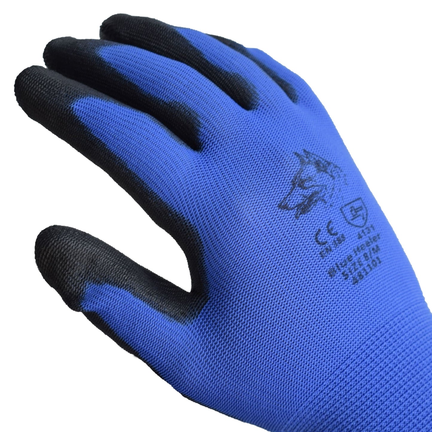 STEALTH BLUE HEELER GLOVES PU PALM BLUE/BLACK - PER PAIR