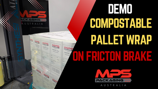 Compostable pallet wrap on friction Brake