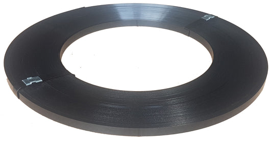 19MM X 0.50 X 210M  BLACK RIBBON STEEL STRAPPING - BLUESCOPE