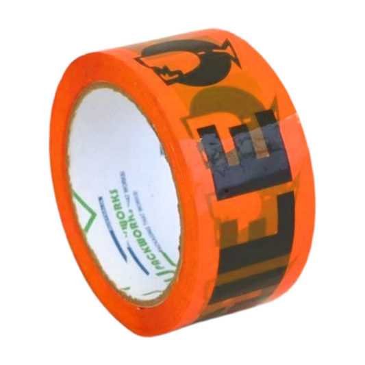 48MM x 66M FRAGILE TAPE: BLACK ON ORANGE - PER ROLL (CTN 36)