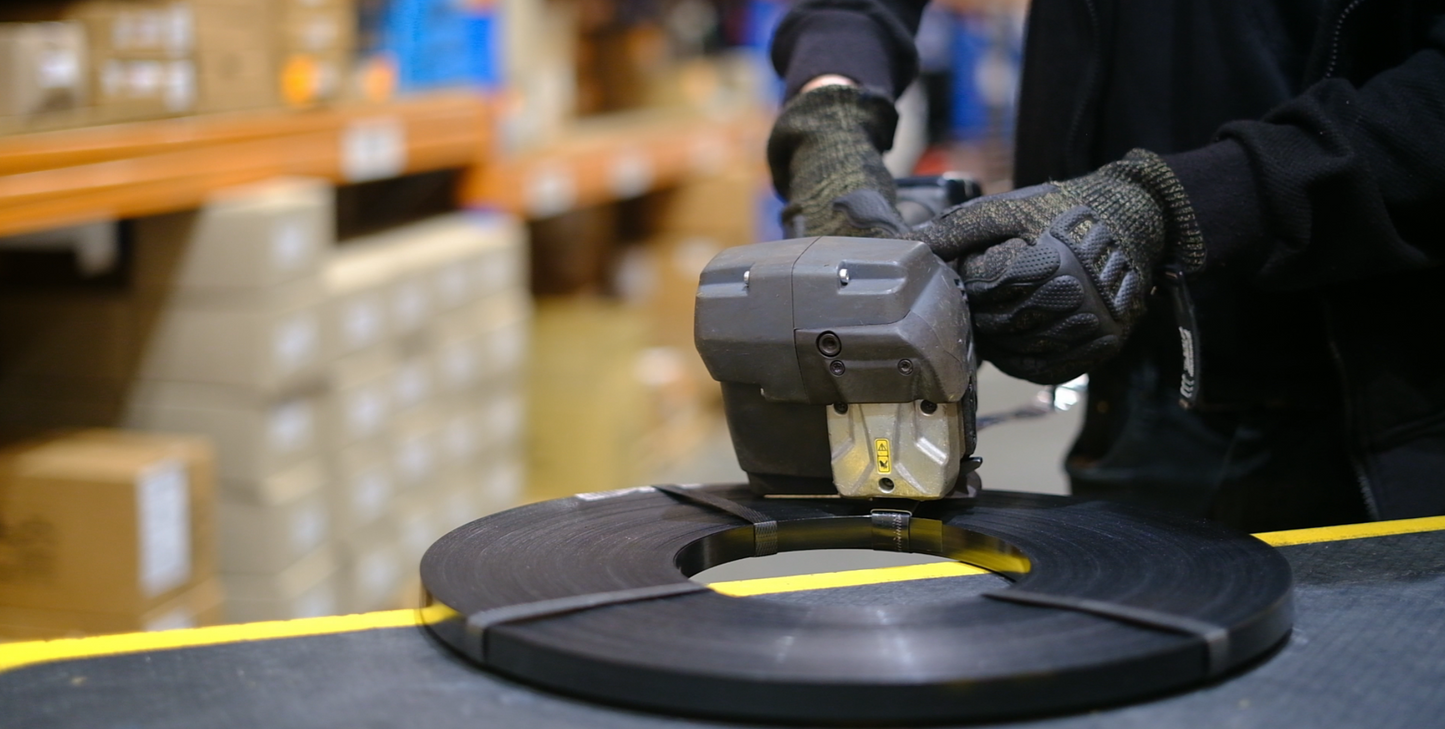 16MM X 0.50 X 220M BLACK RIBBON WOUND STEEL STRAPPING – BLUESCOPE