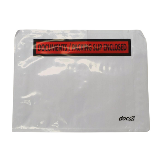 115MM X 150MM WHITE  DOCUMENT/PACKING SLIP ENCLOSED ENVELOPES (TEXT: BLK ON RED) (CTN 1000)