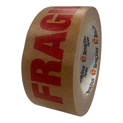 50MM x 50M PRINTED FRAGILE KRAFT PAPER TAPE #G856