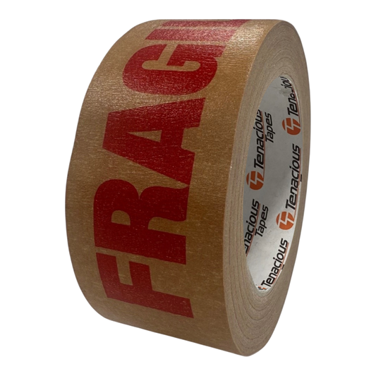 50MM x 50M PRINTED FRAGILE KRAFT PAPER TAPE #G856