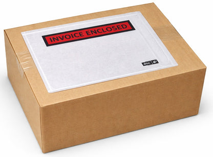 115MM X 154MM WHITE INVOICE ENCLOSED ENVELOPES (TEXT:BLK ON RED) (CTN 1000)