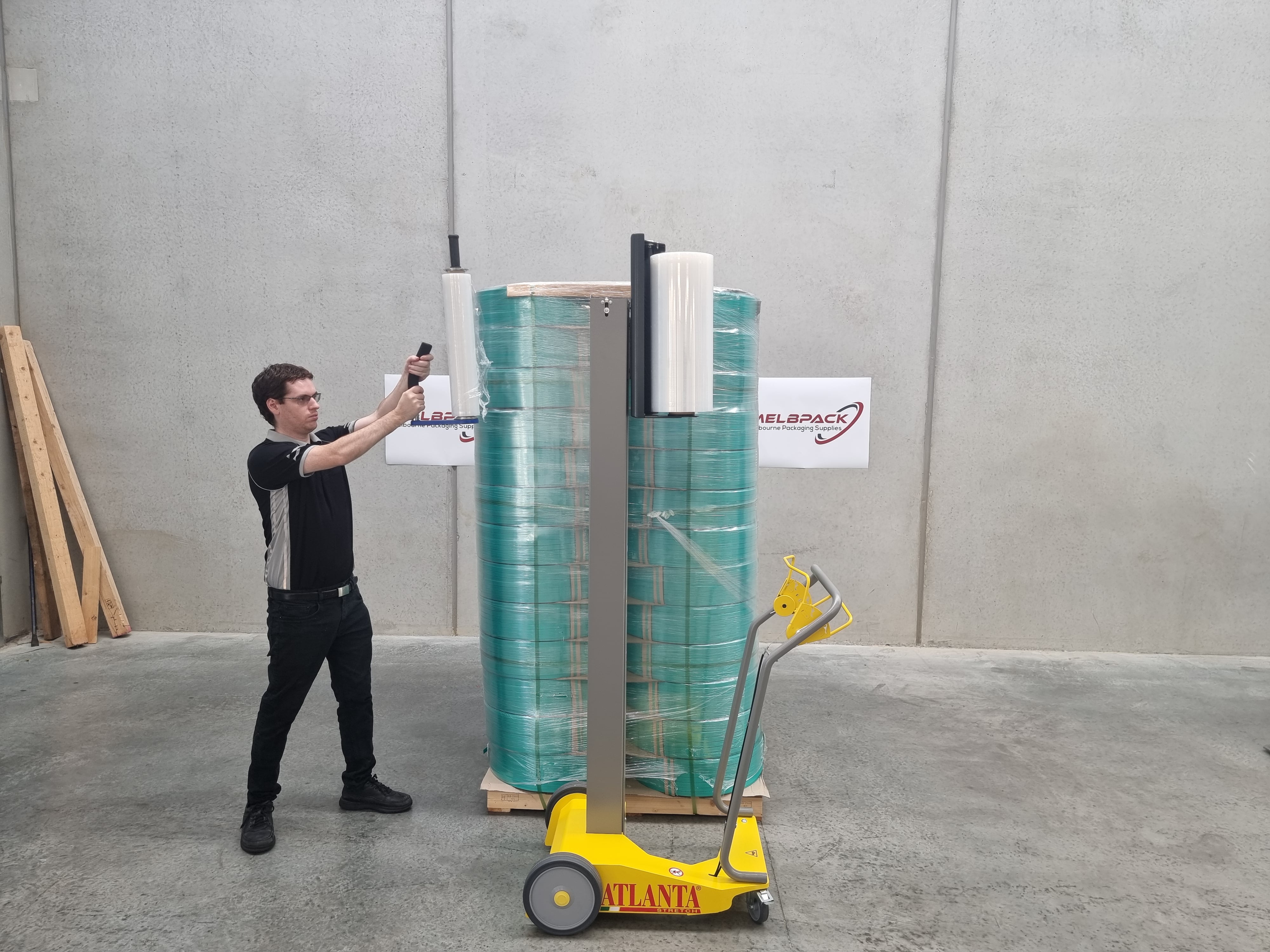 Manual mobile Pallet wrapper – MPS Packaging Australia