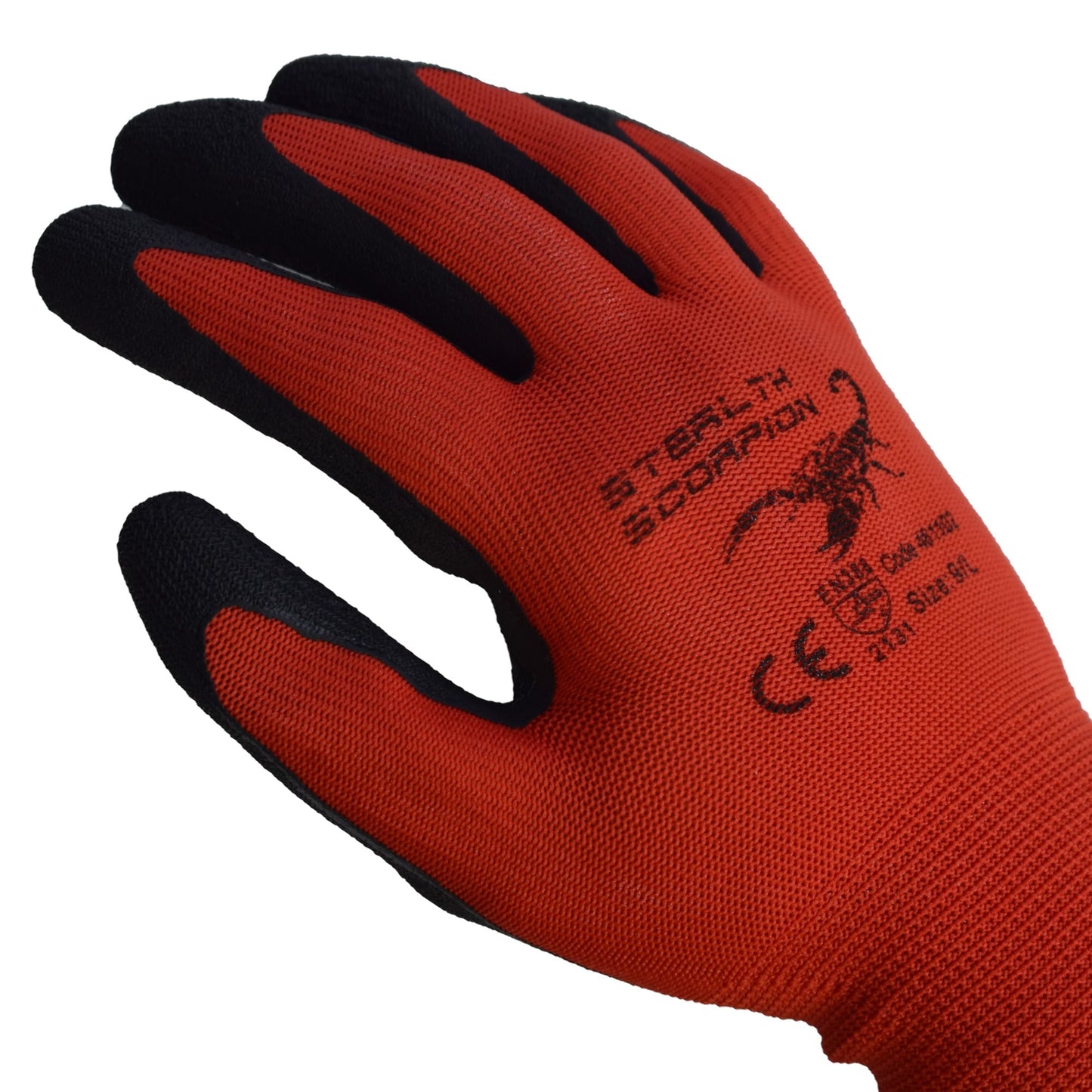 STEALTH SCORPION GLOVES LATEX PALM RED/BLACK