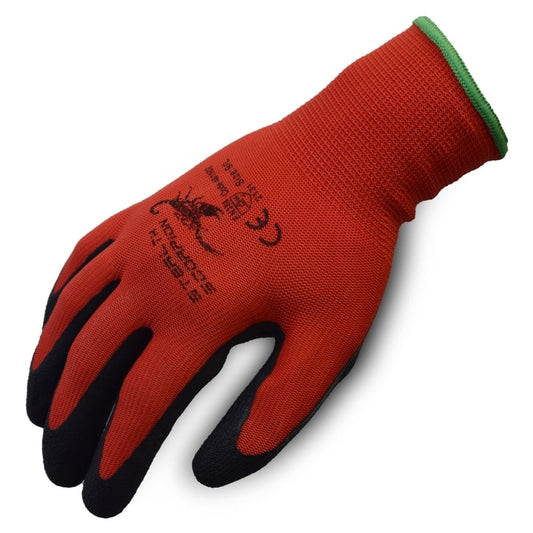STEALTH SCORPION GLOVES LATEX PALM RED/BLACK