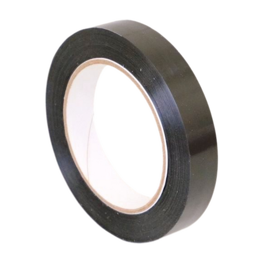 19MM X 66M BLACK STRAP TAPE - PER ROLL (CTN 96)