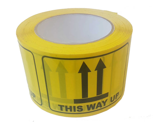 72MM X 100MM YELLOW THIS WAY UP LABEL - (ROLL 500)